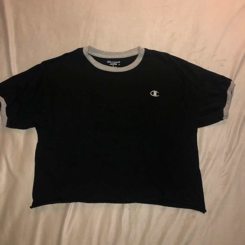 Champion black vintage crop top